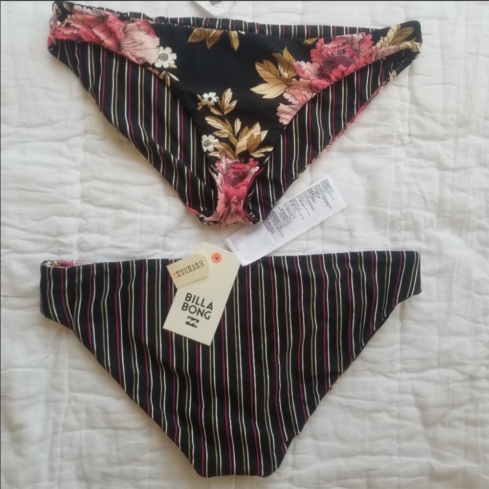 Billabong floral bikini bottom(reversible)